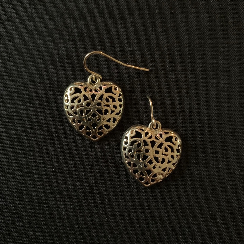 Gold heart earrings
